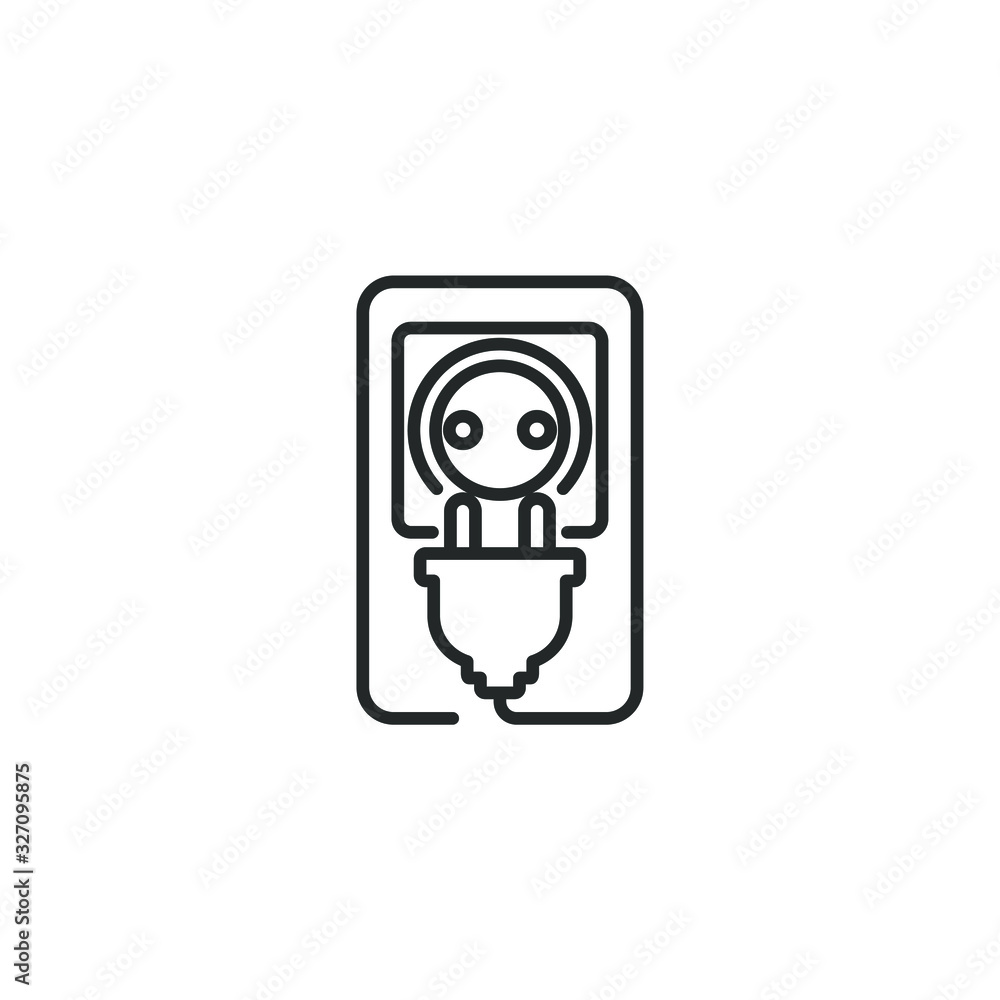 Poster electric socket with a plug icon template color editable. electric socket with a plug symbol vector 