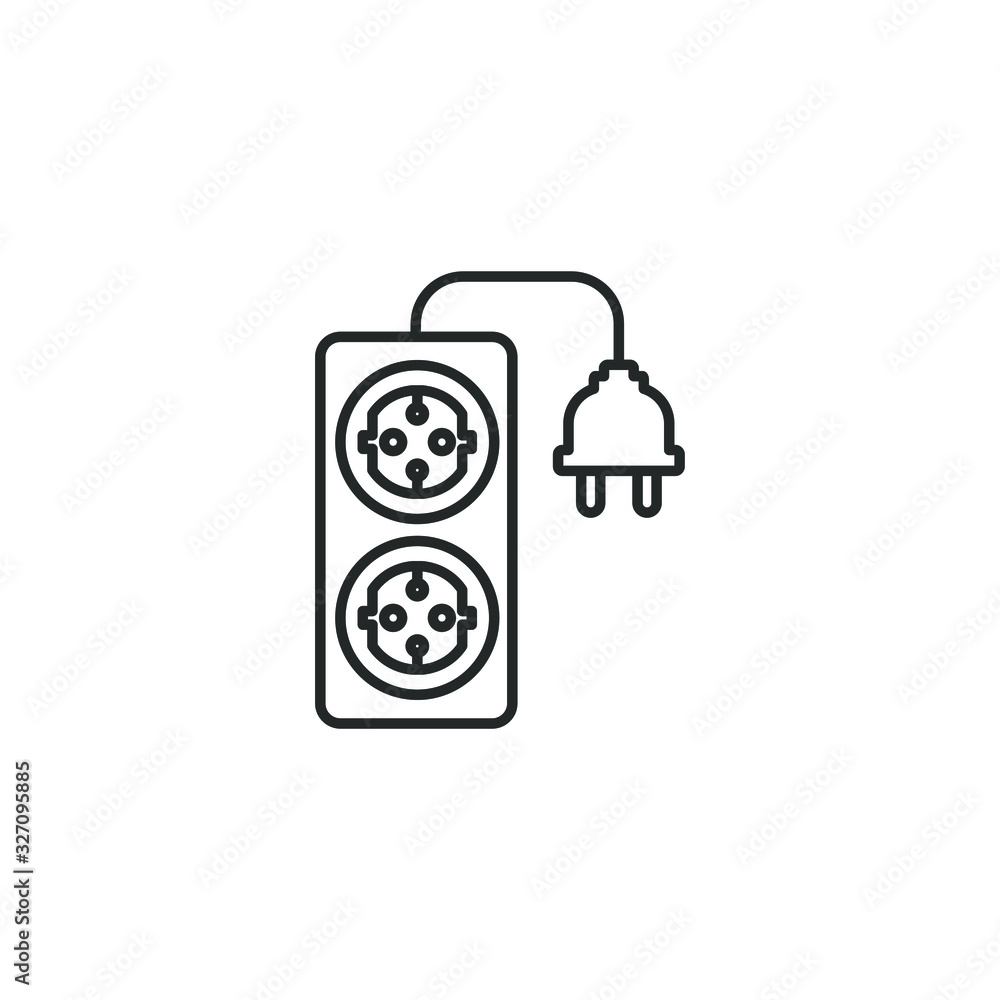 Poster electric socket with a plug icon template color editable. electric socket with a plug symbol vector 