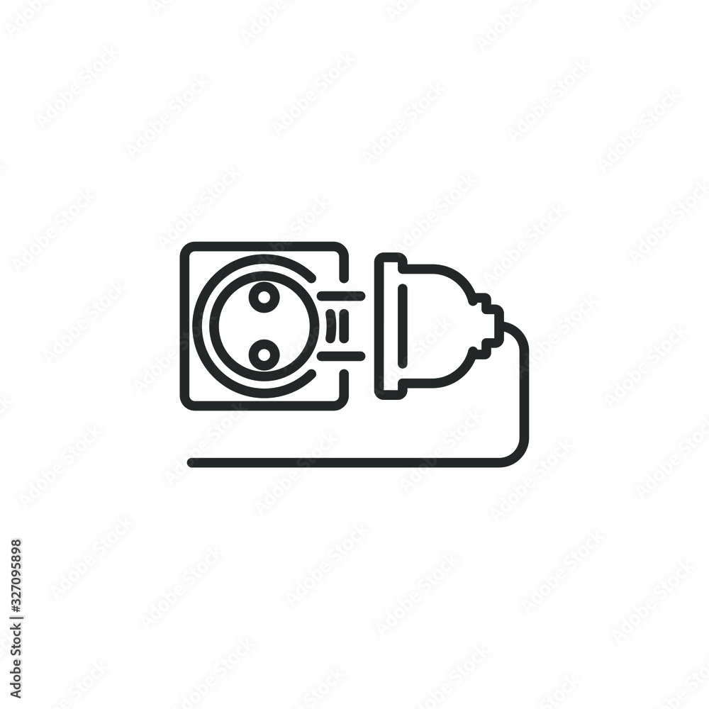 Poster electric socket with a plug icon template color editable. electric socket with a plug symbol vector 