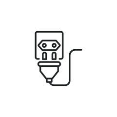 Fototapeta premium Electric socket with a plug icon template color editable. Electric socket with a plug symbol vector sign isolated on white background illustration for graphic and web design.