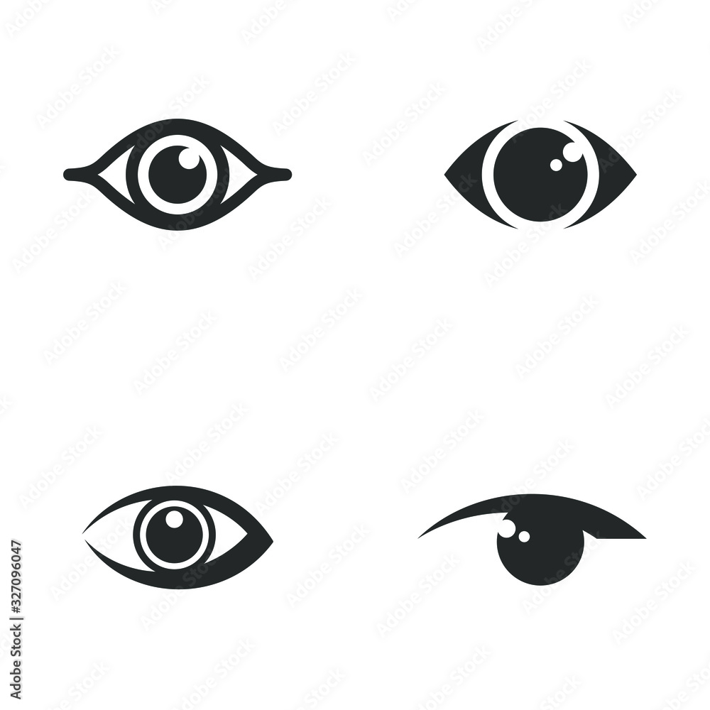 Poster eye icon template color editable. eye symbol vector sign isolated on white background illustration f