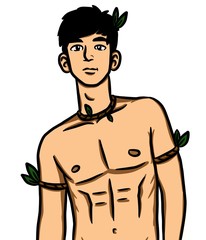 Fototapeta premium cartoon sexy man on white background