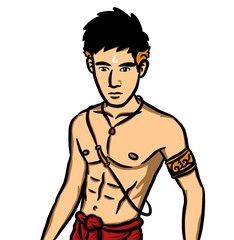 Fototapeta premium cartoon sexy man on white background