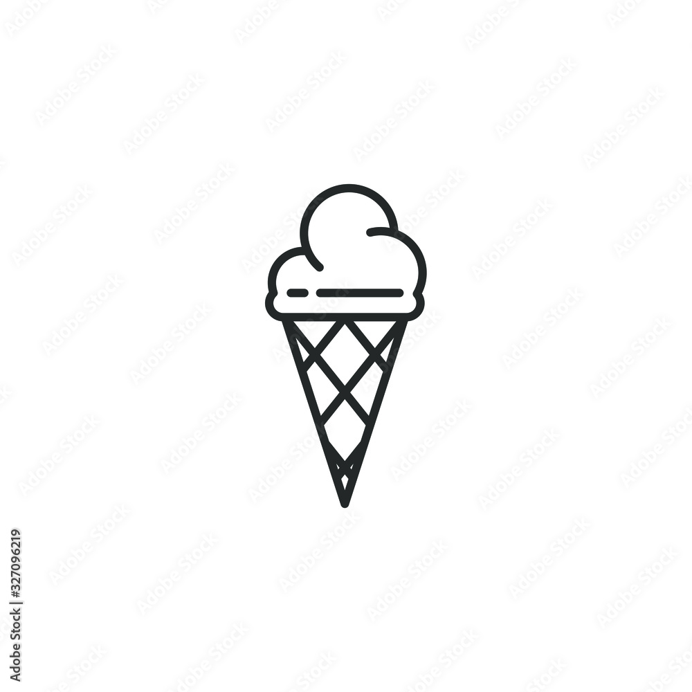 Aufkleber Ice cream icon template color editable. Ice cream symbol vector sign isolated on white background illustration for graphic and web design.
