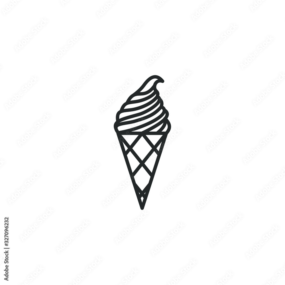Poster Ice cream icon template color editable. Ice cream symbol vector sign isolated on white background illustration for graphic and web design.