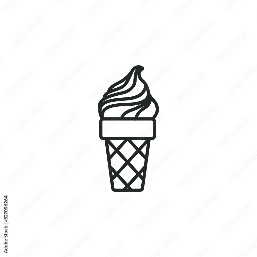 Poster Ice cream icon template color editable. Ice cream symbol vector sign isolated on white background illustration for graphic and web design.