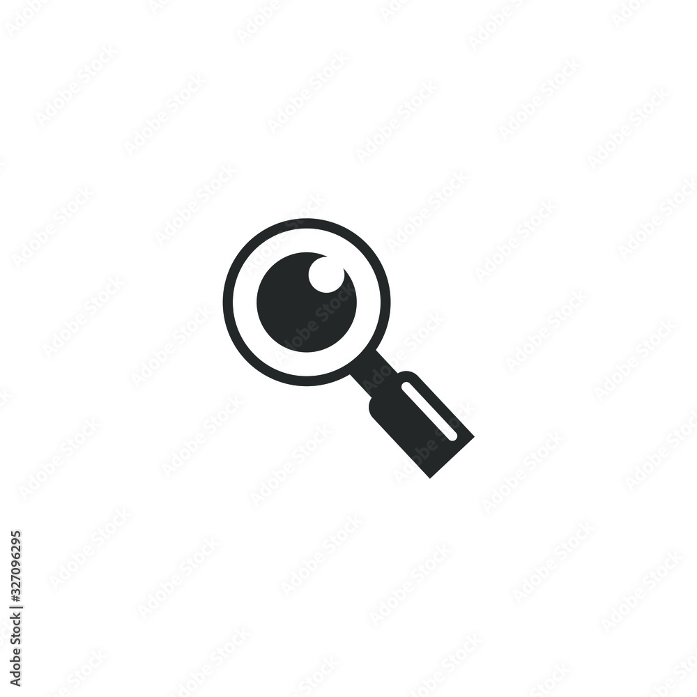 Poster magnifier with eye glass outline icon template color editable. magnifier symbol vector sign isolated