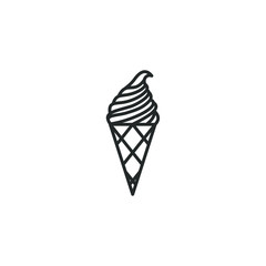 Ice cream icon template color editable. Ice cream symbol vector sign isolated on white background illustration for graphic and web design.