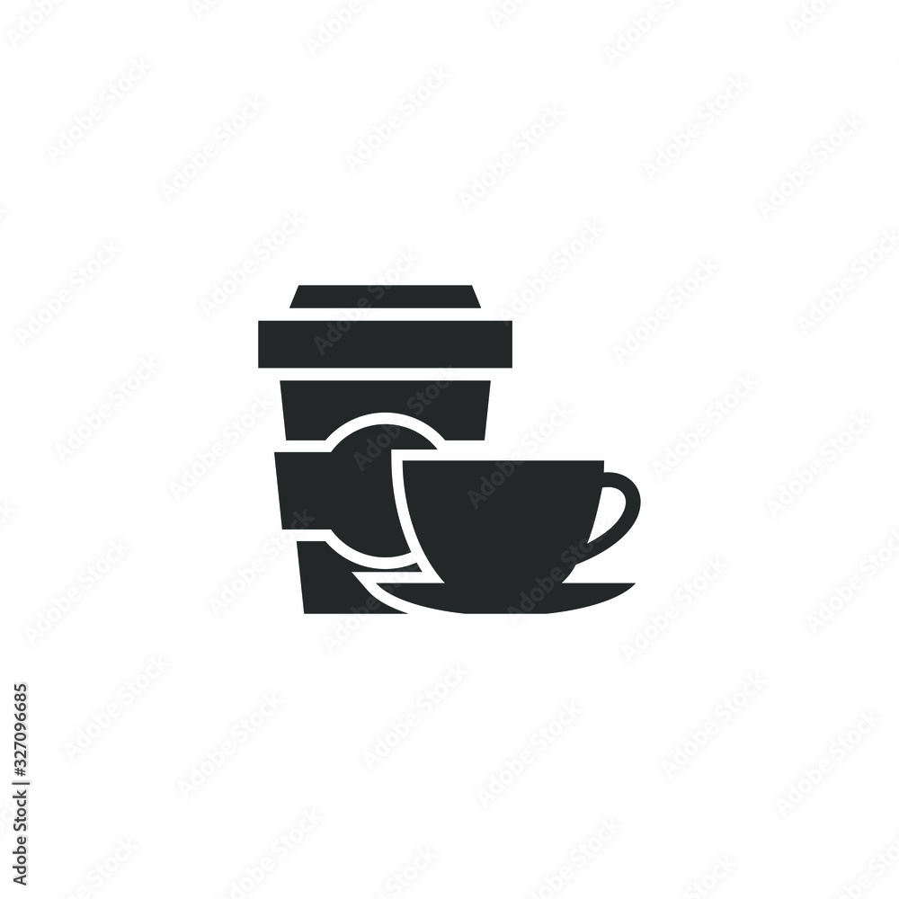 Poster coffee cup and glass icon template color editable. coffee cup symbol vector sign isolated on white b