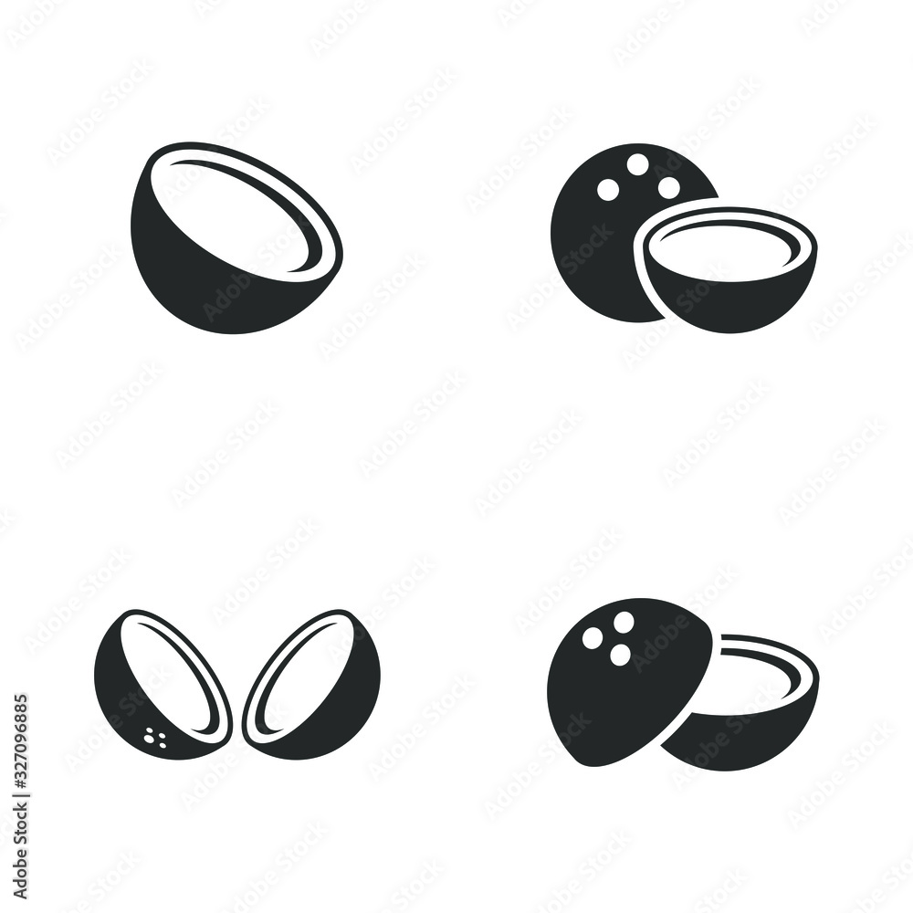 Poster freshness coconut icon template color editable. freshness coconut symbol vector sign isolated on whi