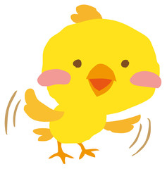 Chick character against white background