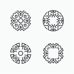 luxury geometric logo set bundle monoline abstract ornament decoration