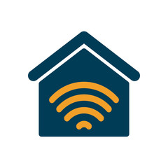 Isolated wifi inside house flat style icon vector design