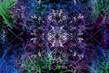 現代アート・ガラスの廊下　abstract dark image art