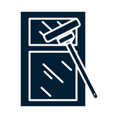 window cleaner silhouette style icon vector design