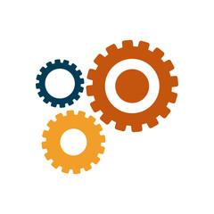 Isolated metal gears flat style icon vector design