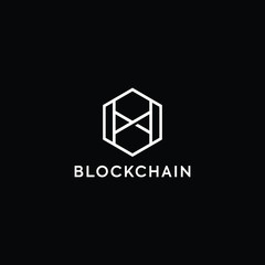 Fototapeta premium Blockchain Logo Template. Technology Vector Design. Cryptocurrency Illustration