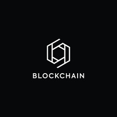 Blockchain Logo Template. Technology Vector Design. Cryptocurrency Illustration