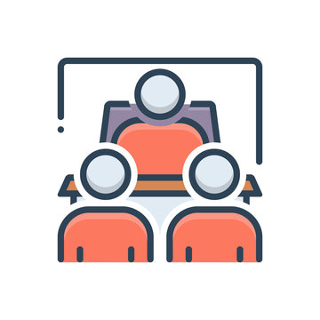 Color illustration icon for debriefing interview  