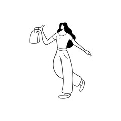 women standing and hold bag shopping