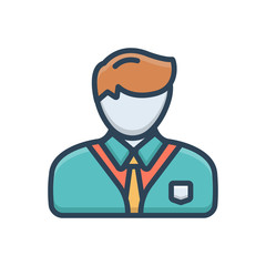 Color illustration icon for professional 