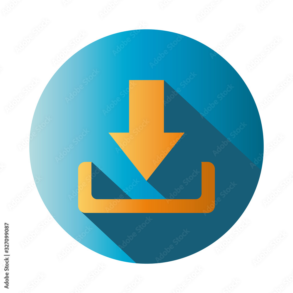 Poster download arrow block gradient style icon vector design