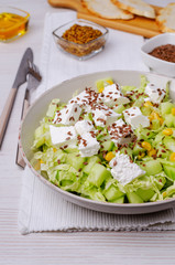 Vegetable salad with feta cheese