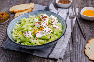 Vegetable salad with feta cheese
