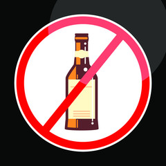 stop alcohol sign and sticker