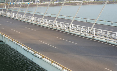 modern bridge with bituminous pavement