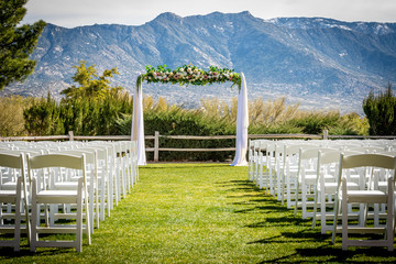 Wedding Arch with Mountains
