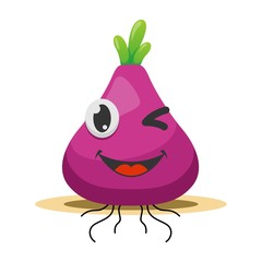 adorable onion mascot cartoon vector