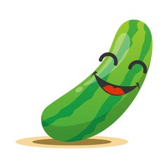 adorable cucumber mascot cartoon vector