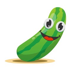 adorable cucumber mascot cartoon vector