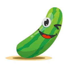 adorable cucumber mascot cartoon vector