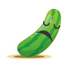 adorable cucumber mascot cartoon vector