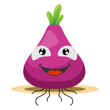 Adorable Onion Mascot Cartoon Vector