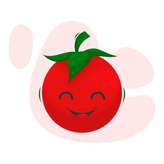 adorable tomato mascot cartoon vector
