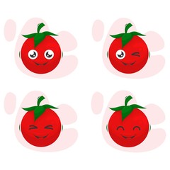 adorable tomato mascot cartoon vector