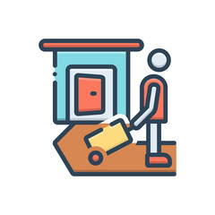 Color illustration icon for leave  travel  