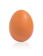 Raw chicken egg isolated on the white background.