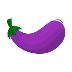adorable eggplant mascot cartoon vector