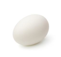 Single white egg isolated on white background. 
