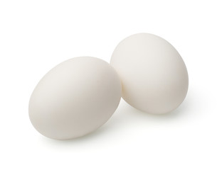 White eggs (duck eggs) isolated on white background. 