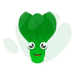 adorable mustard greens mascot cartoon vector