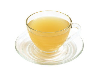 Ginger tea isolated on white background.