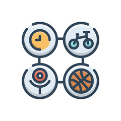 Color illustration icon for activity stir