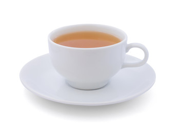 Ginger tea isolated on white background.