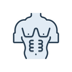 Color illustration icon for body corporality  