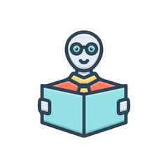 Color illustration icon for learning 